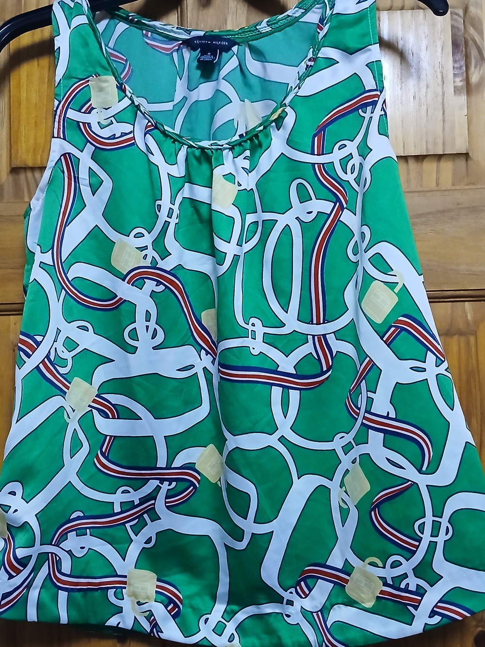 Tommy Hilfiger Green Chain-Print Sleeveless Top
